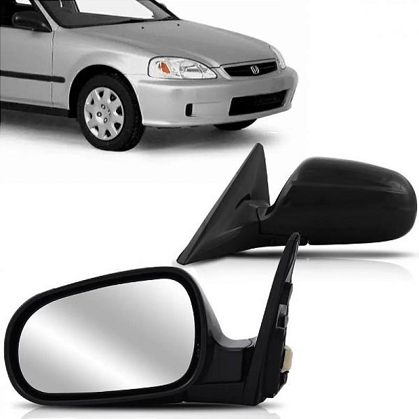 Retrovisor externo civic honda de 1996 a 2000 lado direito preto elétrico sem aquecimento sedan quatro portas