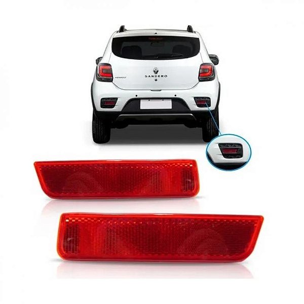 Refletor do para choque sandero renault de 2014 a 2019 traseiro lado esquerdo versão stepway