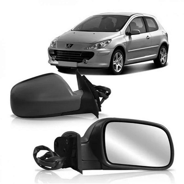 Retrovisor 307 peugeot de 2003 a 2012 lado direito acabamento em primer externo elétrico com rebatimento térmico sem sensor de temperatura
