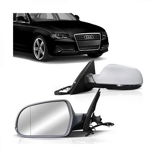 Retrovisor externo a4 audi de 2009 a 2012 lado direito elétrico retrátil térmico com pisca e lente asférica
