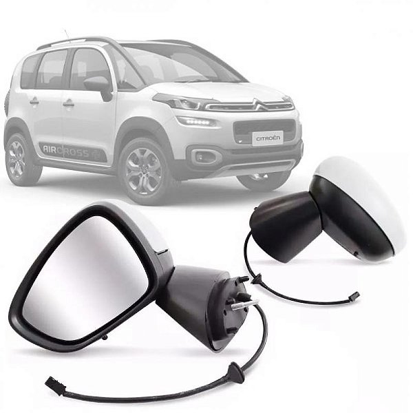 Retrovisor externo aircross citroën de 2011 a 2015 lado esquerdo com acabamento em primer elétrico