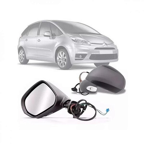 Retrovisor externo grand picasso citroën de 2008 a 2014 lado esquerdo elétrico térmico com pisca e primer