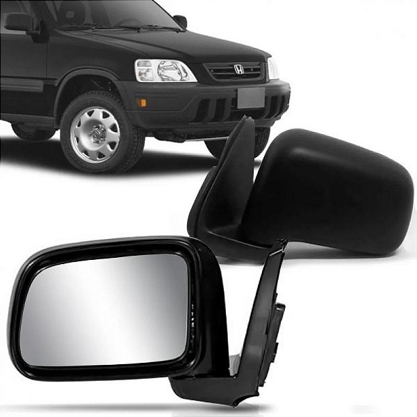 Retrovisor crv honda de 1997 a 2001 lado esquerdo externo preto elétrico liso