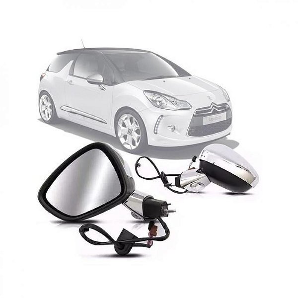 Retrovisor ds3 citroën de 2013 a 2014 lado esquerdo cromado externo elétrico com pisca