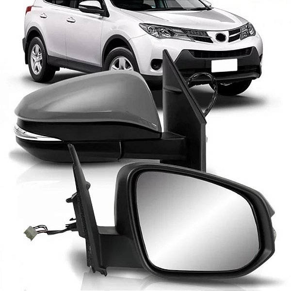 Retrovisor externo rav4 toyota de 2013 a 2018 lado direito em primer elétrico e retrátil com pisca