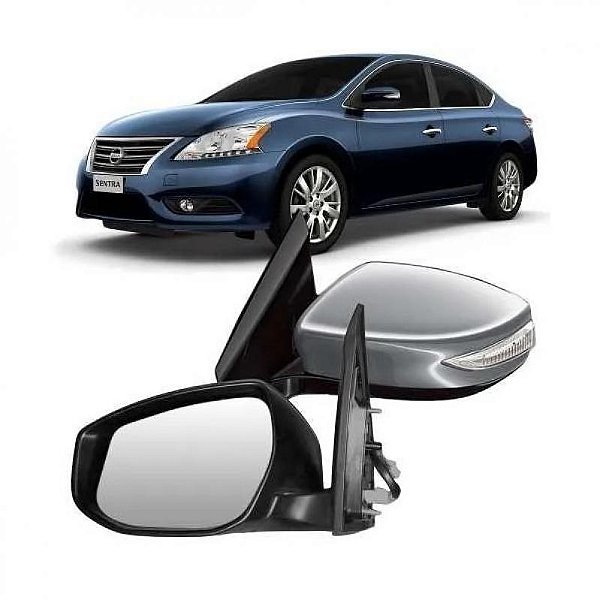 Retrovisor externo sentra nissan de 2014 a 2016 lado direito em primer elétrico retrátil com pisca