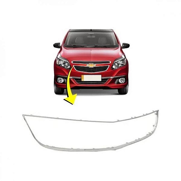 Friso de grade do radiador agile chevrolet de 2009 a 2014 e montana chevrolet de 2011 a 2021 inferior cromado