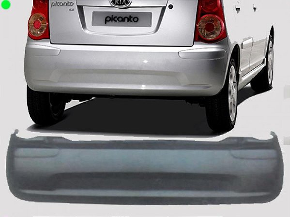 Para choque picanto kia de 2008 a 2011 traseiro com encaixe para lanterna redonda