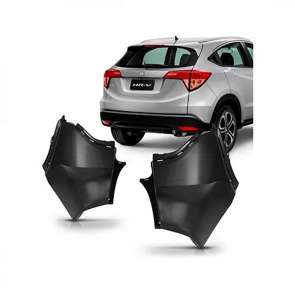 Ponteira de para choque hrv honda de 2015 a 2021 traseira lado direito preto com furo para moldura inferior do para choque sem furo para sensor