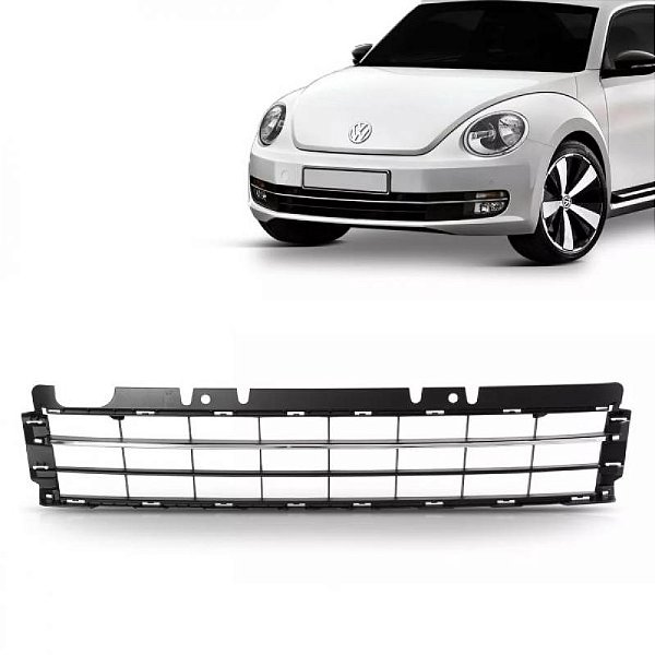 Grade para para choque fusca volkswagen de 2013 a 2016 dianteira central com friso cromado