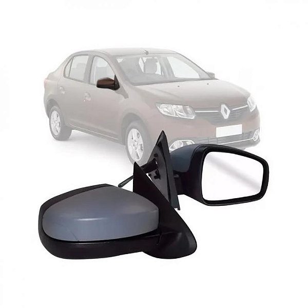 Retrovisor externo sandero e logan renault de 2014 a 2024 lado esquerdo capa primer com controle manual