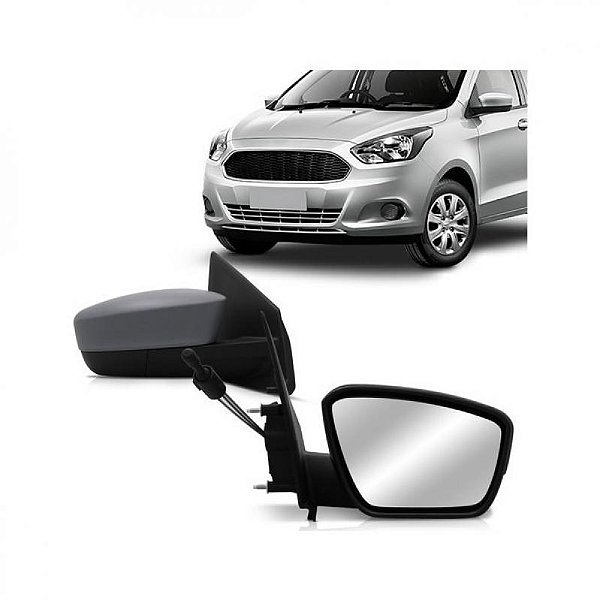 Retrovisor externo ka ford de 2015 a 2022 lado direito primer com controle manual e base sem ressalto