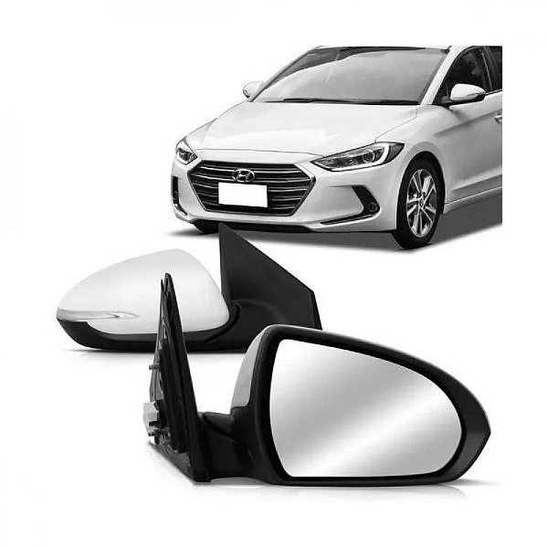 Retrovisor externo elantra hyundai de 2017 a 2018 lado direito elétrico com aquecimento braço longo e rebatimento