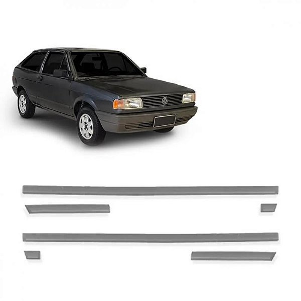 Friso gol volkswagen de 1987 a 1994 lateral cinza claro versão cl conjunto de seis peças