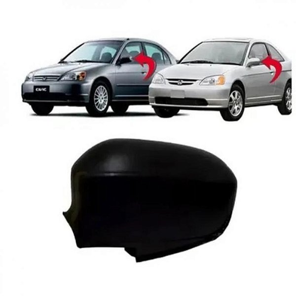 Capa do retrovisor civic honda de 2001 a 2006 lado esquerdo externo preto sem furo