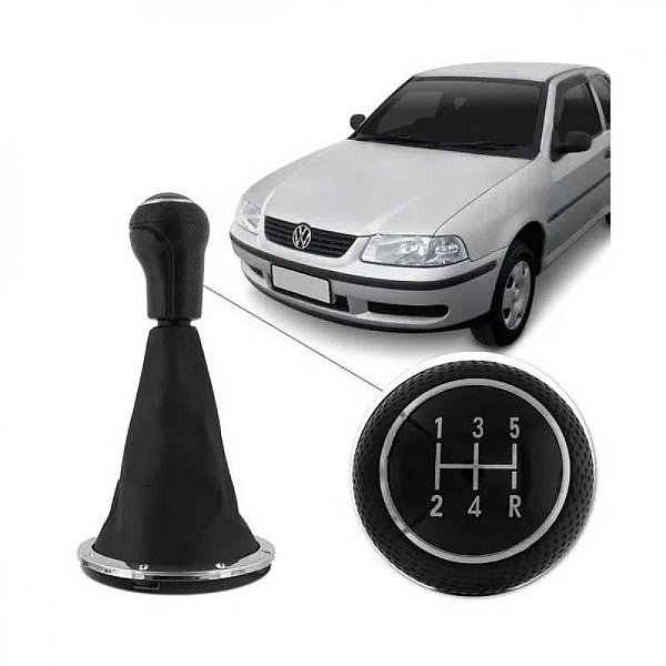 Coifa de câmbio gol volkswagen de 1999 a 2005 grafite com bola e base cromada geração três ponteira para choque