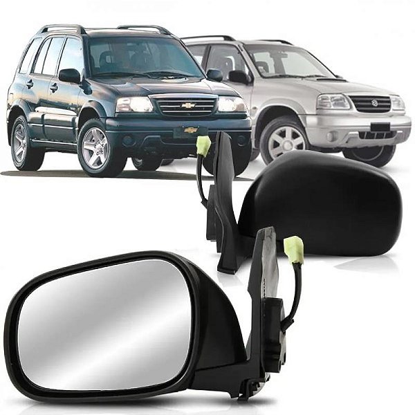 Retrovisor vitara suzuki de 1998 a 2005 e tracker chevrolet de 2003 lado direito preto externo elétrico com aquecimento