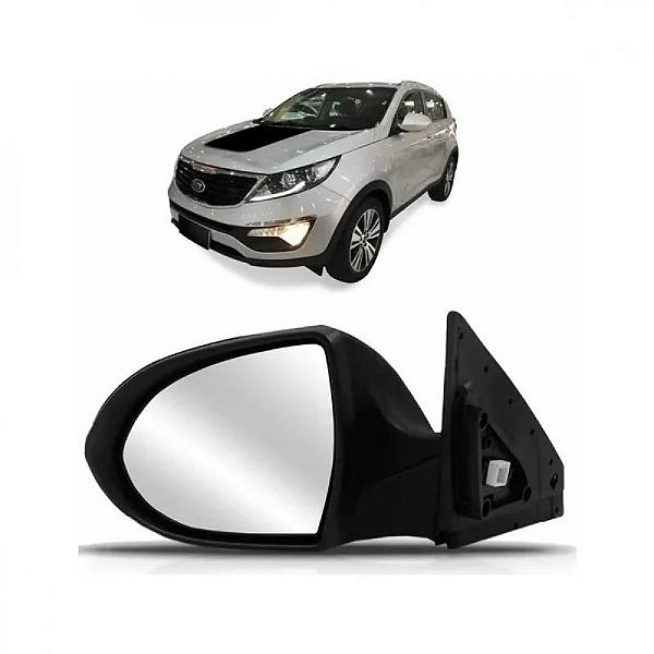 Retrovisor externo sportage kia de 2011 a 2016 lado esquerdo preto elétrico com três fios