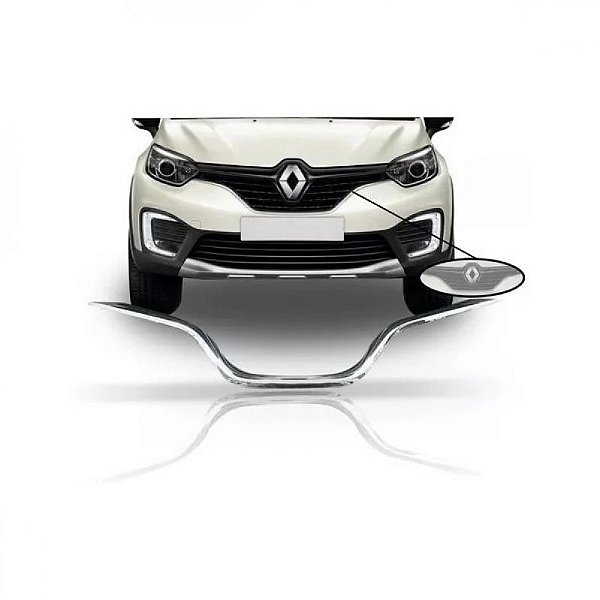 Friso da grade do radiador captur renault de 2017 a 2022 cromado