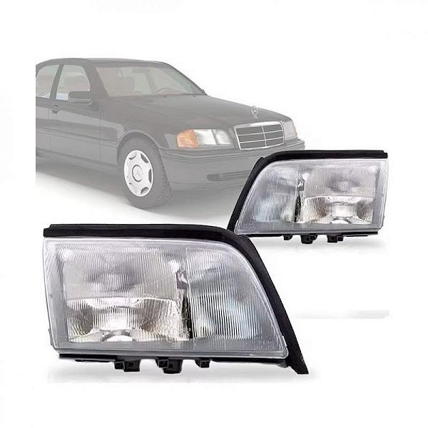 Farol c220 mercedes benz de 1994 a 1996 lado direito foco duplo com milha