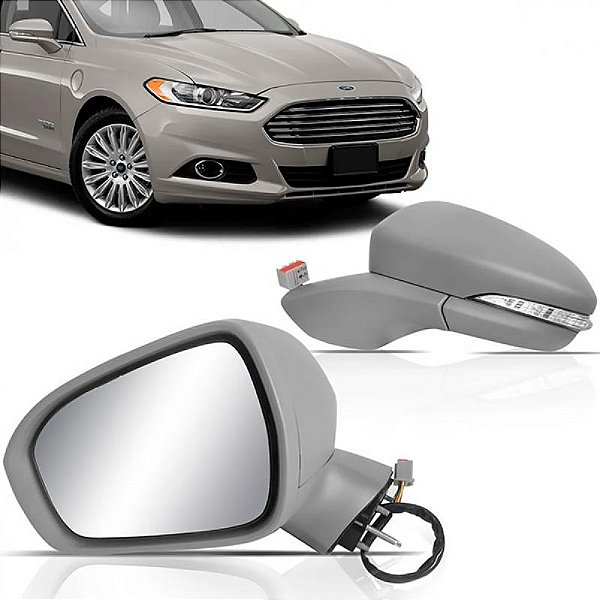 Retrovisor externo fusion ford de 2013 a 2019 lado esquerdo primer elétrico com aquecimento com braço longo e luz de cortesia