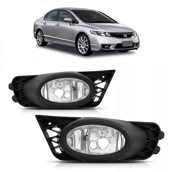 Farol auxiliar civic honda de 2009 a 2011 lado direito com grade