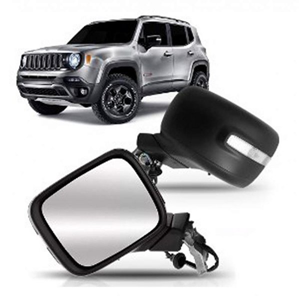 Retrovisor renegade jeep de 2015 a 2021 lado direito externo elétrico com aquecimento com braço longo e sensor