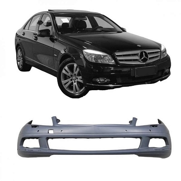 Para choque c280 mercedes benz de 2008 a 2011 dianteiro com furo para esguicho com furo para sensor com furo para friso