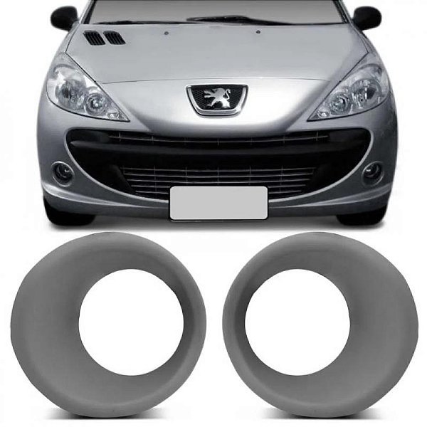 Moldura inferior de para choque para farol auxiliar 207 peugeot de 2009 a 2015 lado esquerdo com acabamento em primer