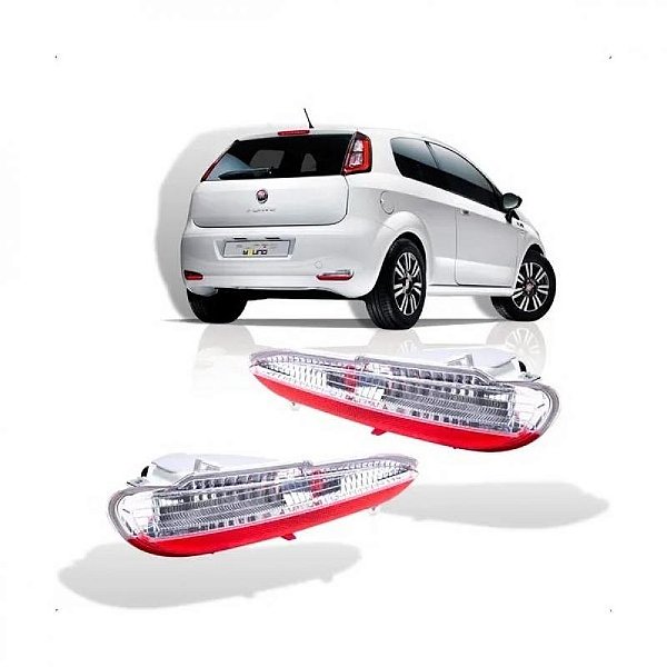 Lanterna do para choque punto fiat de 2013 a 2017 traseira lado esquerdo bicolor refletor