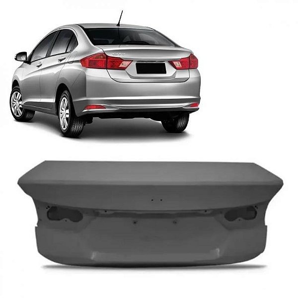Tampa do porta malas city honda de 2014 a 2021 traseira com furo para câmera