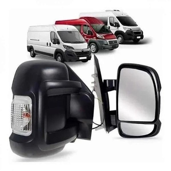 Retrovisor externo ducato fiat de 2018 a 2025 lado esquerdo elétrico com pisca e aquecimento braço curto