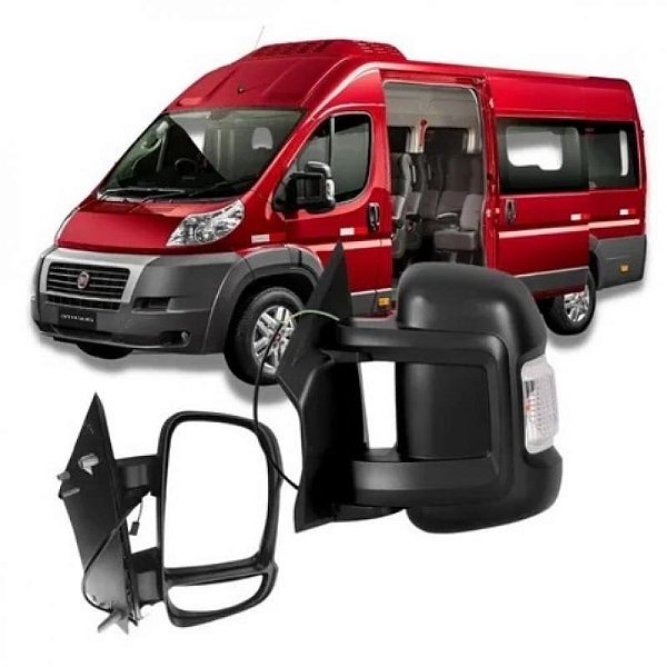 Retrovisor externo ducato fiat de 2018 a 2025 lado esquerdo manual com pisca sem aquecimento braço curto
