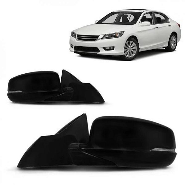 Retrovisor externo accord honda de 2013 a 2014 lado esquerdo preto liso elétrico com rebatimento e pisca sem aquecimento
