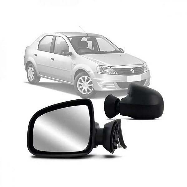 Retrovisor externo logan e sandero renault de 2011 a 2013 lado direito preto elétrico cabine grande