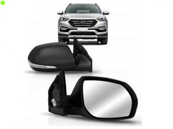 Retrovisor externo tucson hyundai de 2017 a 2025 lado direito cromado elétrico retrátil com aquecimento para luz
