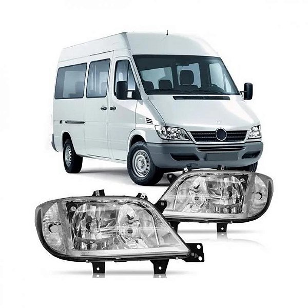 Farol sprinter mercedes benz de 2003 a 2011 lado esquerdo liso com auxiliar