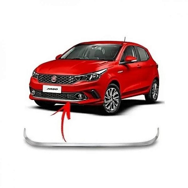 Friso da grade do para choque argo fiat de 2017 a 2022 dianteiro central cinza