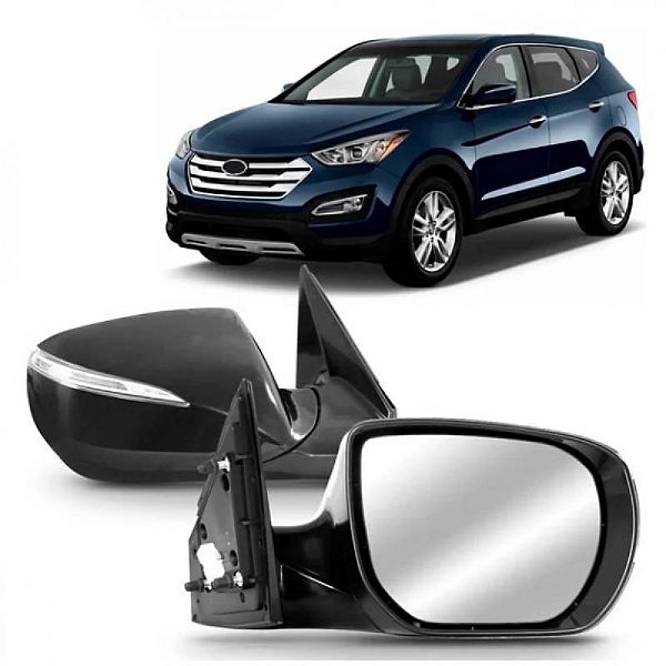 Retrovisor santa fe hyundai de 2014 a 2019 lado esquerdo externo elétrico com pisca e com aquecimento