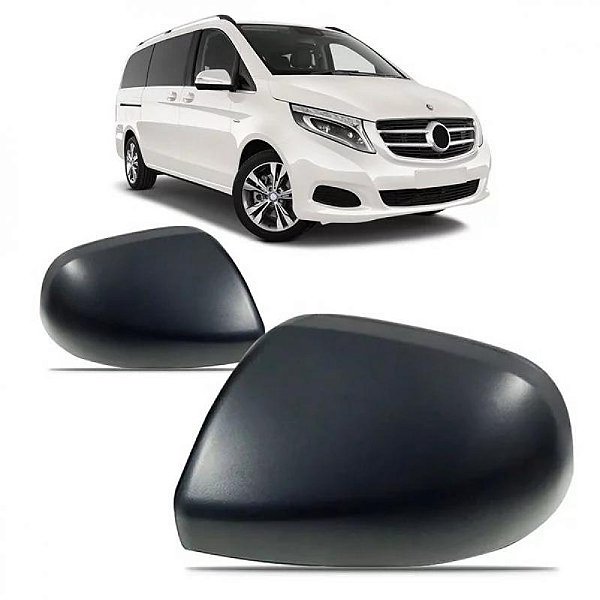 Capa de retrovisor externo vito mercedes benz de 2018 a 2022 lado direito preto sem pisca texturizado