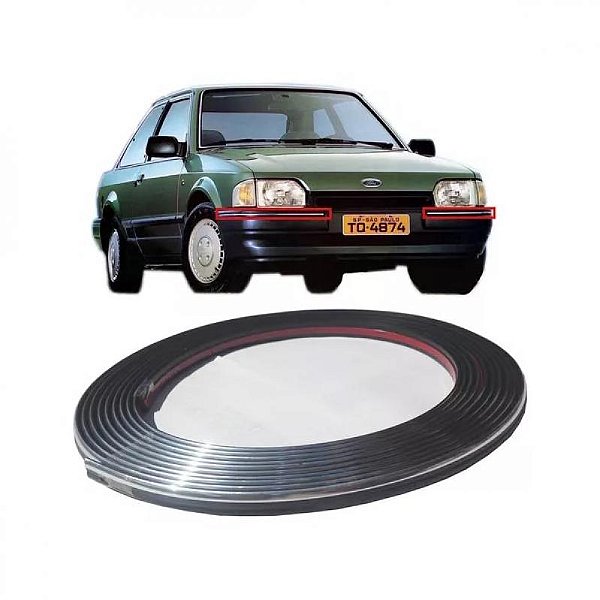 Protetor para para choque escort ford de 1987 a 1995 preto hobby com friso preto colante 50 metros
