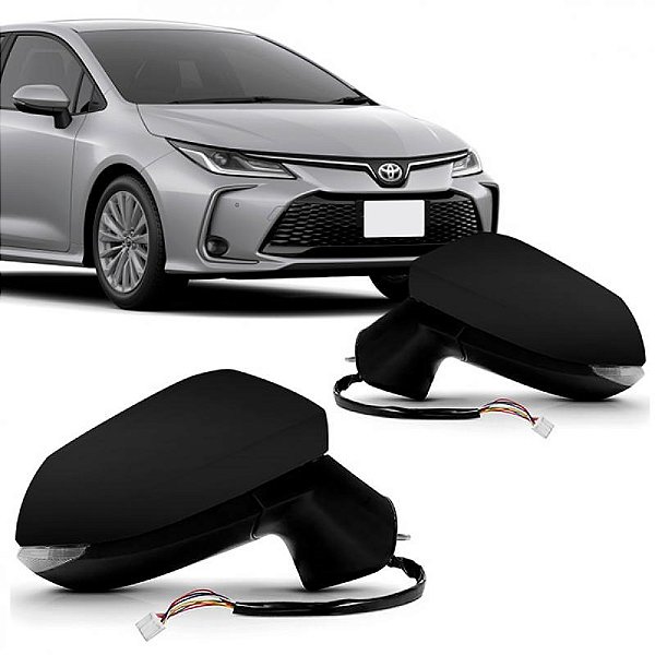 Retrovisor corolla toyota de 2020 a 2025 lado direito externo elétrico com pisca e sete fios