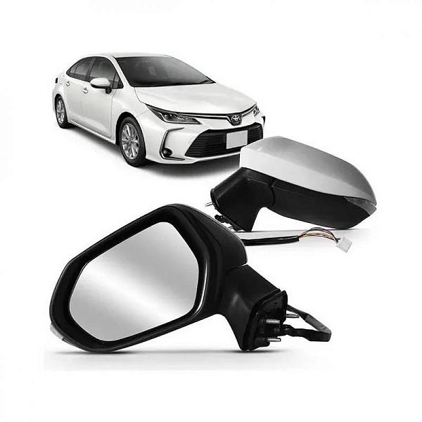 Retrovisor corolla toyota de 2020 a 2025 lado direito externo elétrico com pisca retrátil