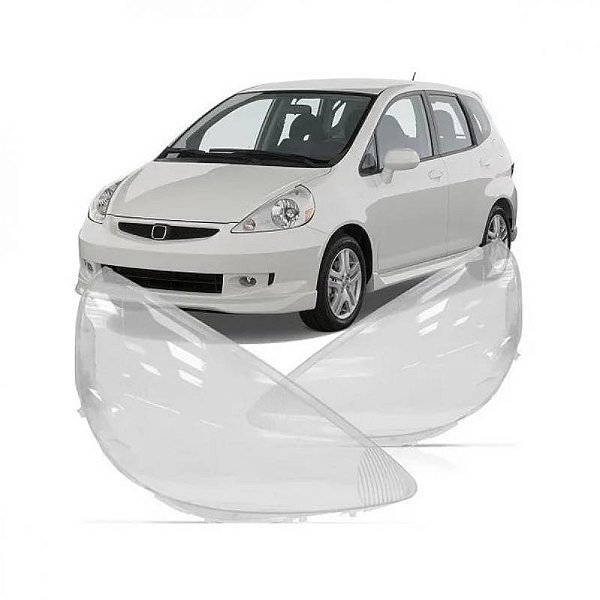 Lente de farol fit honda de 2003 a 2008 lado direito