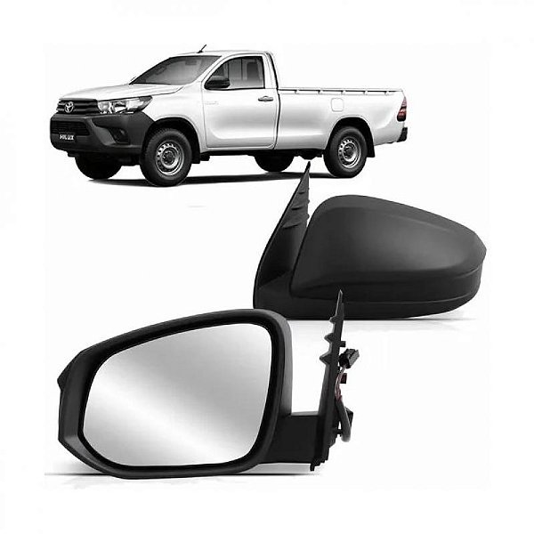 Retrovisor hilux e sw4 toyota de 2016 a 2020 lado direito externo preto liso fixo para picape e sw4