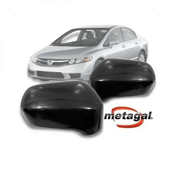 Capa de retrovisor civic honda de 2007 a 2011 lado direito externo preto sem furo