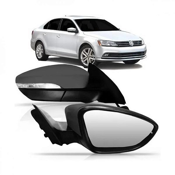 Retrovisor jetta volkswagen de 2011 a 2018 lado direito externo elétrico com pisca