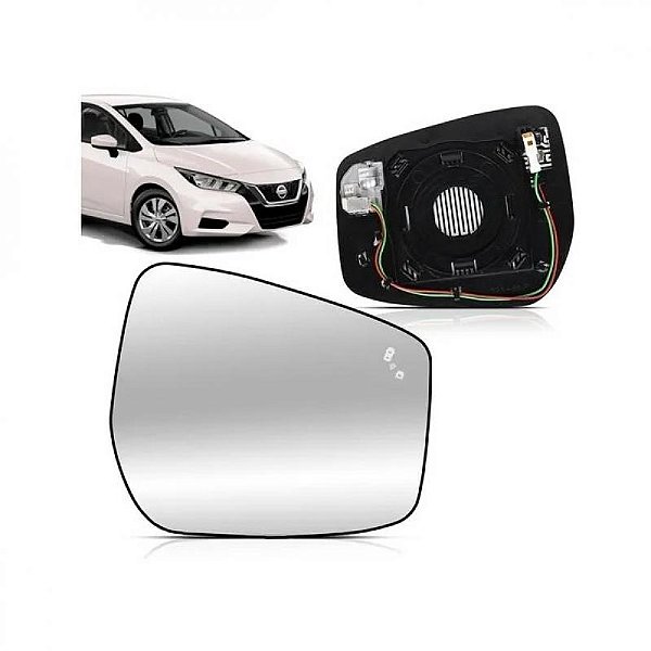 Subconjunto versa nissan de 2021 a 2025 lado esquerdo com aquecimento e ponto cego