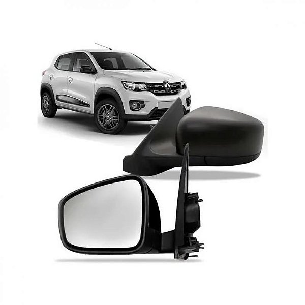 Retrovisor kwid renault de 2017 a 2025 lado esquerdo preto externo elétrico com capa