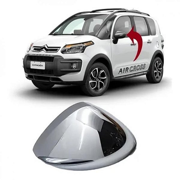 Capa de retrovisor externo air cross citroën de 2011 a 2015 lado direito cromada